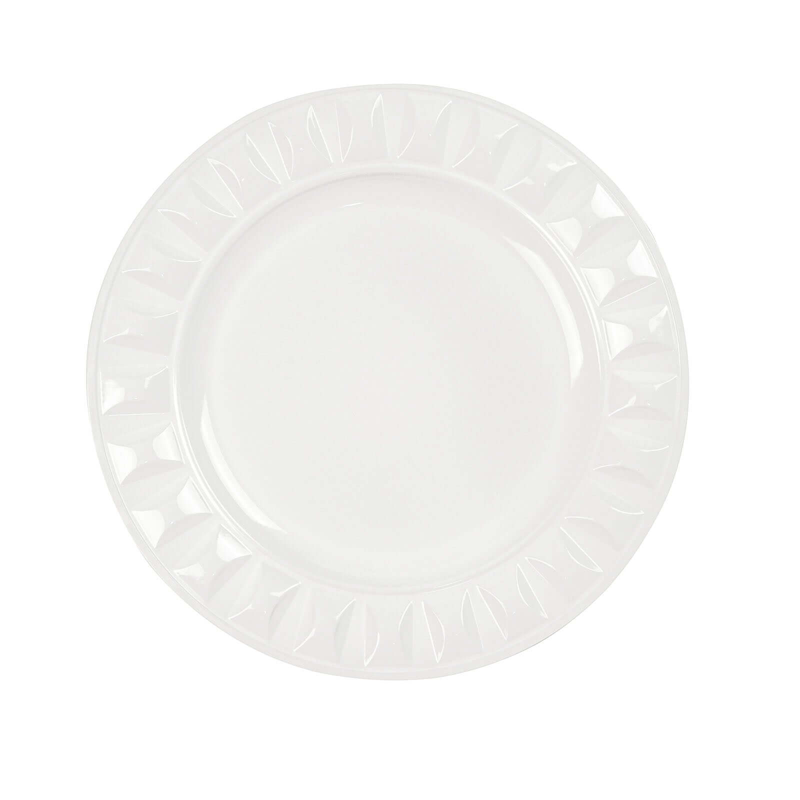 6-Pack Plastic Charger Plates 13" Round White Bejeweled Rim - Luxe Decorative Dinner Party Charger Tableware - Image 6